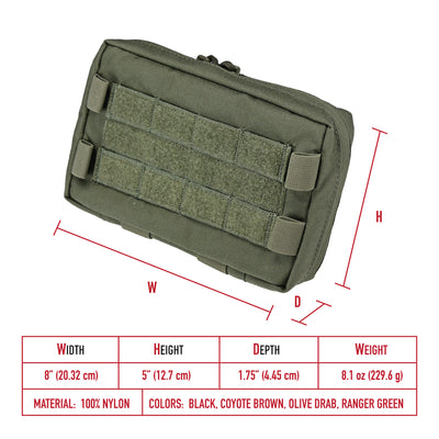 Modular (MOLLE) Admin Pouch (Holds End User Device, EUD - with ID Window / Compact Map Case)