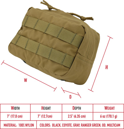 Modular (MOLLE) Utility Horizontal Pouch, Medium